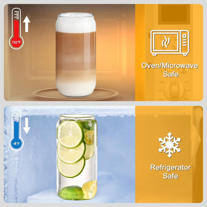 MEIMUCUL Trinkgläser 500ml 4er Set Smoothie Latte Whiskey Gläser