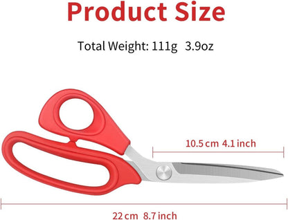 Vutyvve Stoffschere für Linkshänder 22 cm Schneiderschere Rot