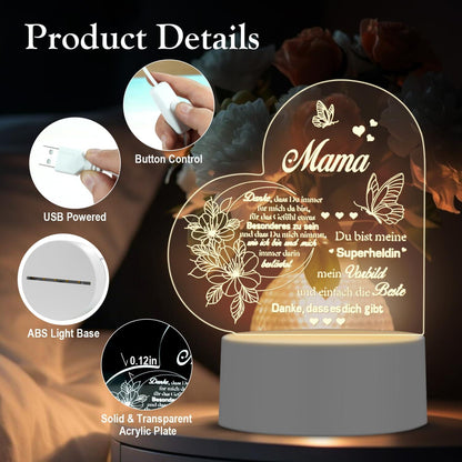 Mama Geschenk: Duftkerze Lavendel LED Lampe