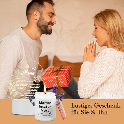 Mama Geburtstag Geschenk: Sojawachs Duftkerze Lavendel LED Nachtlicht
