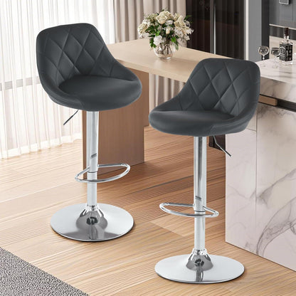 LEADZM Barhocker 2er Set, höhenverstellbar & drehbar, Schwarz