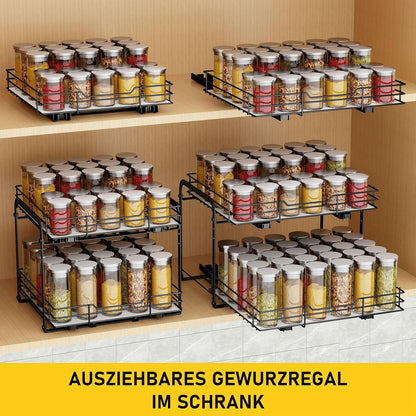 Gewürzregal Ausziehbar Schrank Organizer Küche Stehend 27cmx27.2cmx6cm