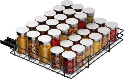 Ausziehbares Metallgewürzregal für Küchenschrank - 27x33.4x23.7cm