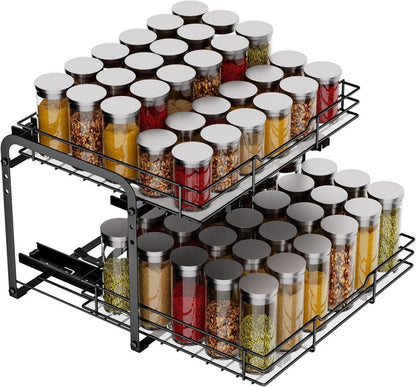 Gewürzregal Ausziehbar 2 Etagen Organizer Küche Höhenverstellbar