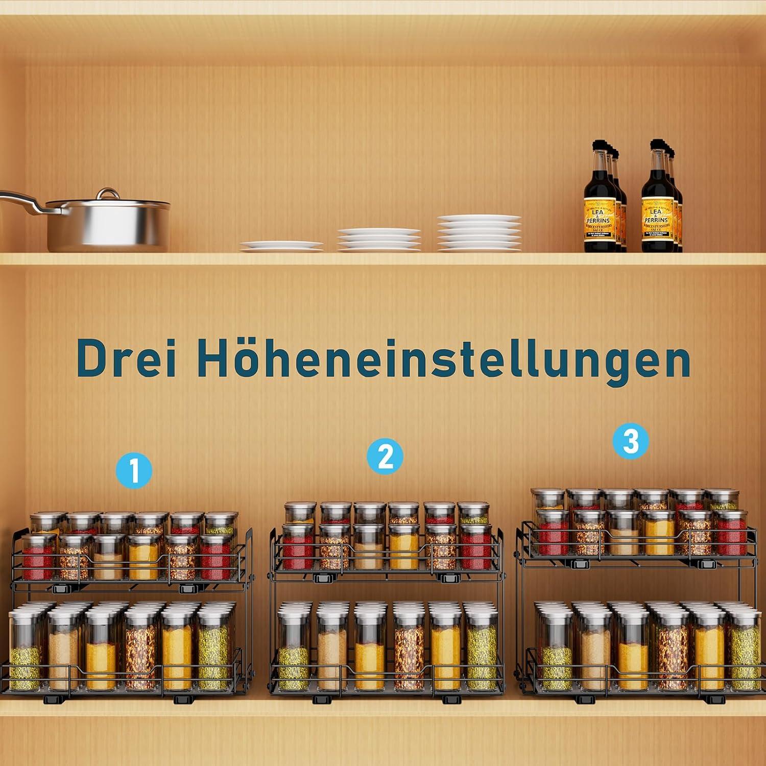 Gewürzregal Ausziehbar 2 Etagen Schrank Organizer