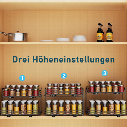 Gewürzregal Ausziehbar 2 Etagen Schrank Organizer