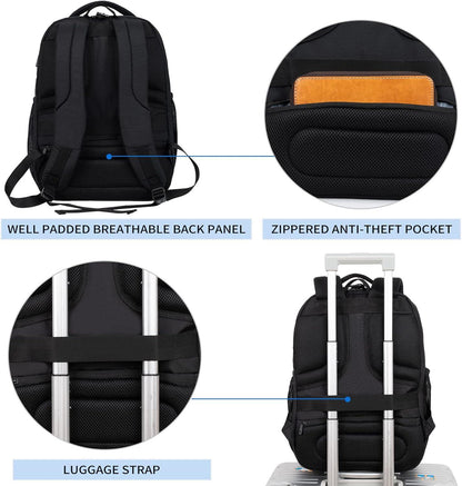 KROSER Laptop Rucksack 17,3 Zoll Business Wasserdicht USB RFID Herren Frauen