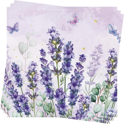 Frühlings Servietten Blume Geburtstag Ostern 40Stück Lavendel