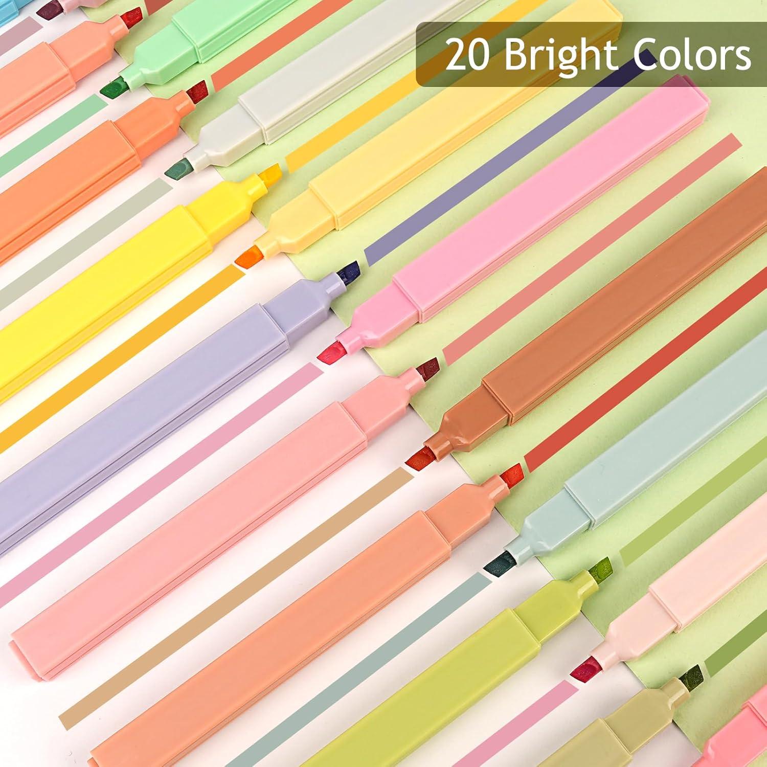 Pastell Textmarker Set 20PCS Highlighter Pen für Journaling