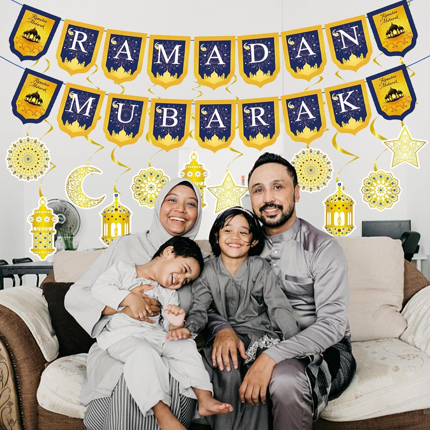 Ramadan Eid Dekorationen Banner Stern Mond Gold Eleganz