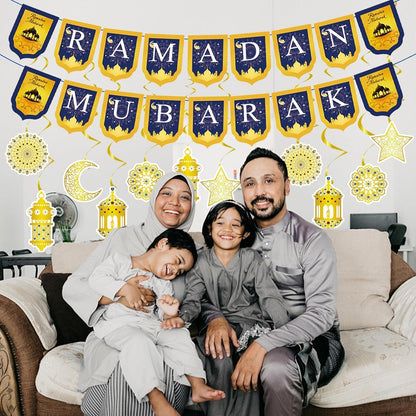 Ramadan Eid Dekorationen Banner Stern Mond Gold Eleganz