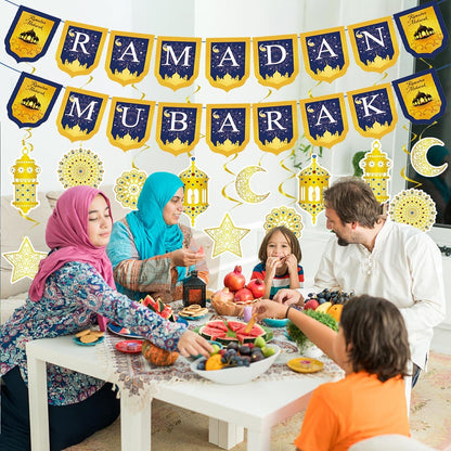 Ramadan Eid Dekorationen Banner Stern Mond Gold Eleganz