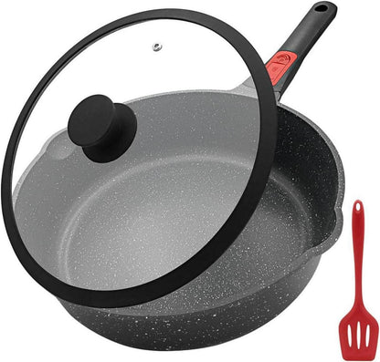 Antihaft Pfanne mit Deckel 28cm 4,3L abnehmbarer Griff Schwarz