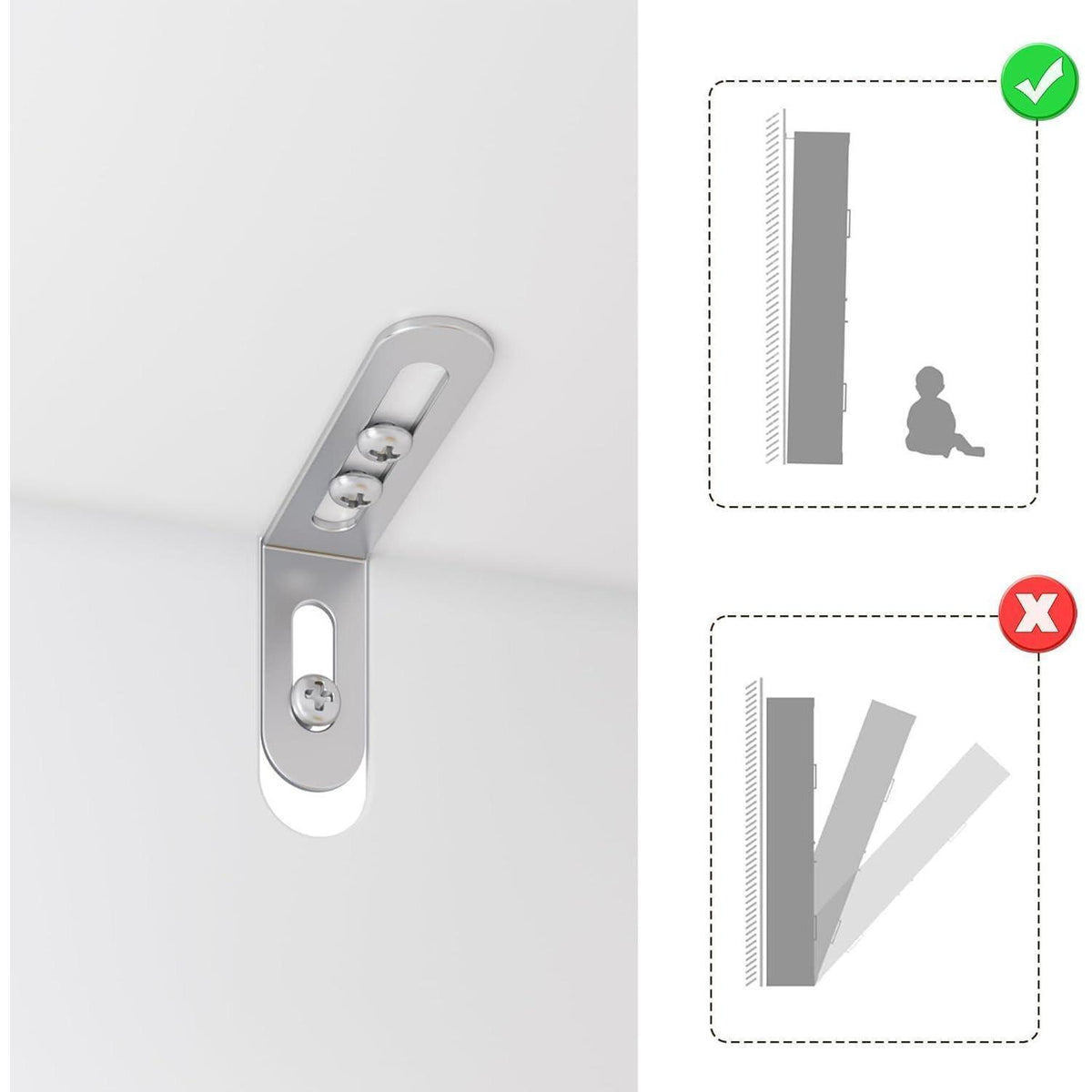 Weißer Hochschrank mit 2 Schubladen & 2 Türen