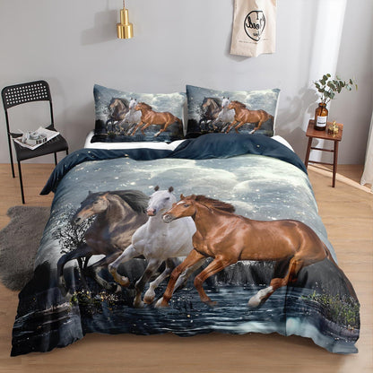 Pferde Bettwäsche Set 200x200 cm – Kuschelig & pflegeleicht