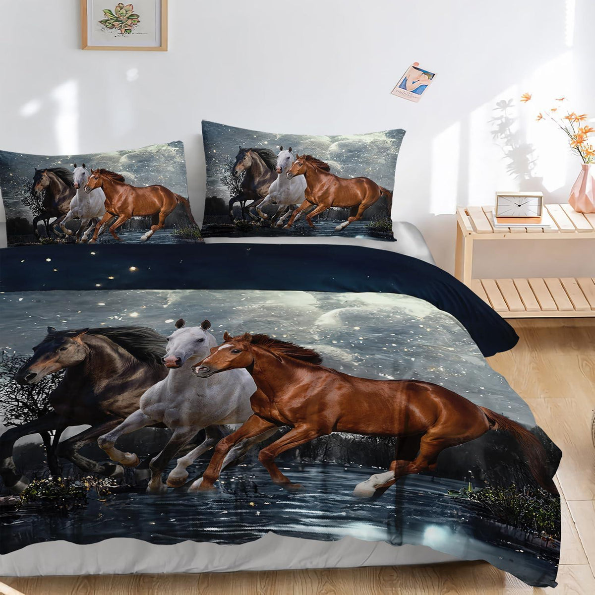 Pferde Bettwäsche Set 200x200 cm – Kuschelig & pflegeleicht