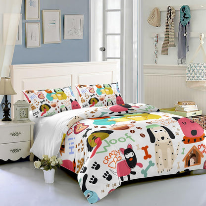 Welpen Bettwäsche Set 200x200cm – Cartoon Kinderbettwäsche