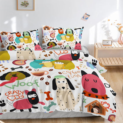 Welpen Bettwäsche Set 200x200cm – Cartoon Kinderbettwäsche