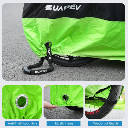 ZUAPEV Fahrradabdeckung Wasserdicht 195x70x110 cm mit Reflektierendem Gurt