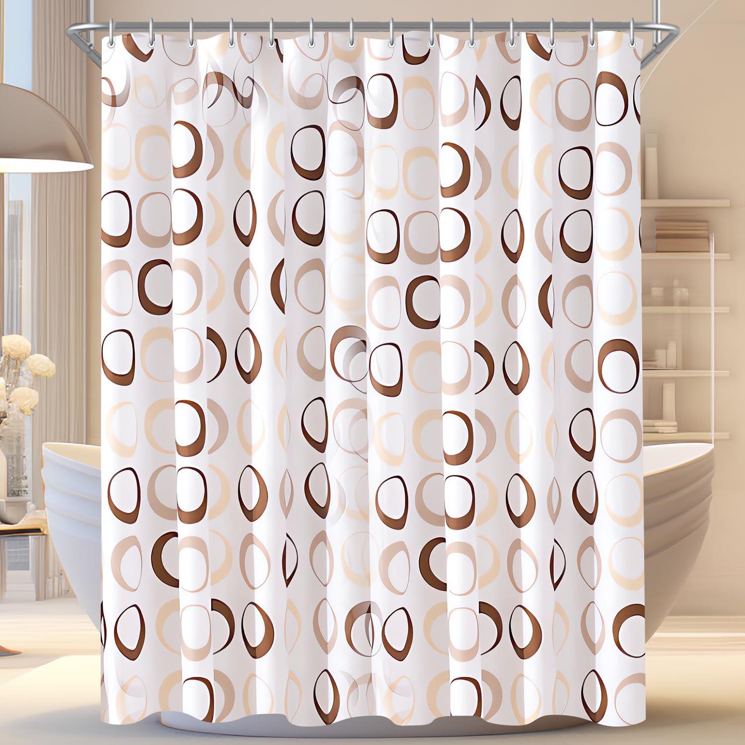 Duschvorhang Antischimmel Kamelfarbe Kreis Textil 150x200cm