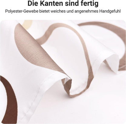 Duschvorhang 220x200 Kamelfarbe Kreis Textil Wasserabweisend 12 Ringe