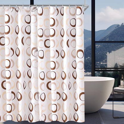 Duschvorhang Kamelfarbe Kreis 220x200cm Antischimmel Wasserabweisend Polyester