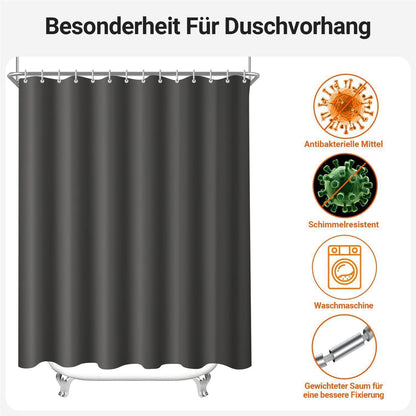 Dunkelgrauer Duschvorhang 200x200cm Antischimmel