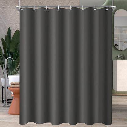 Duschvorhang Dunkelgrau 120x200cm Beschwert Saum Textil