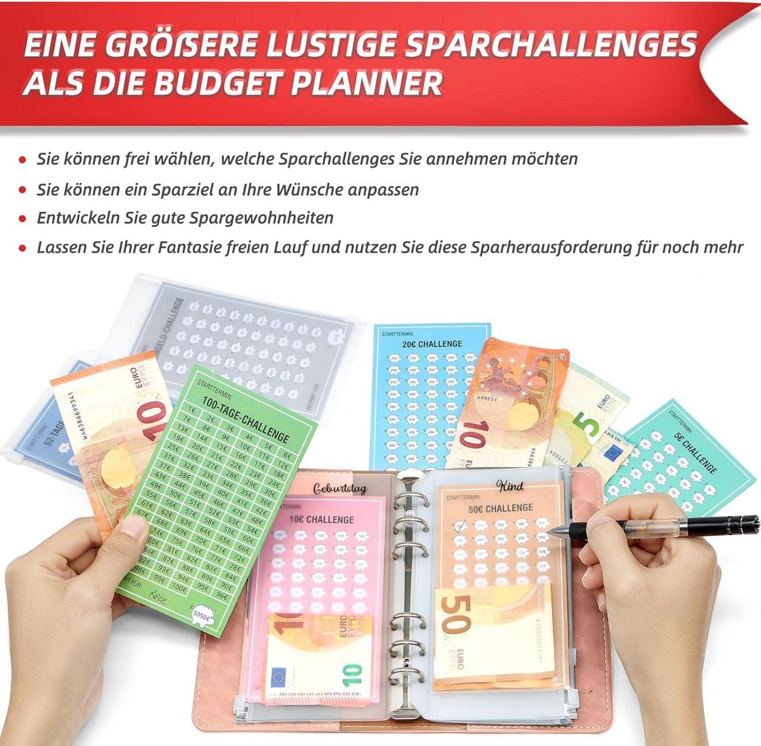 Geld Spar Challenge Buch 8 Spar Challenges Budget Planner 24er Set
