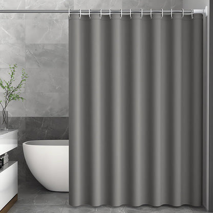 Duschvorhang 280x200cm Dunkelgrau, Polyester Antischimmel Wasserabweisend, Waschbar