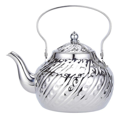 Edelstahl Teekanne 2L mit Sieb – Vintage Design für Herd