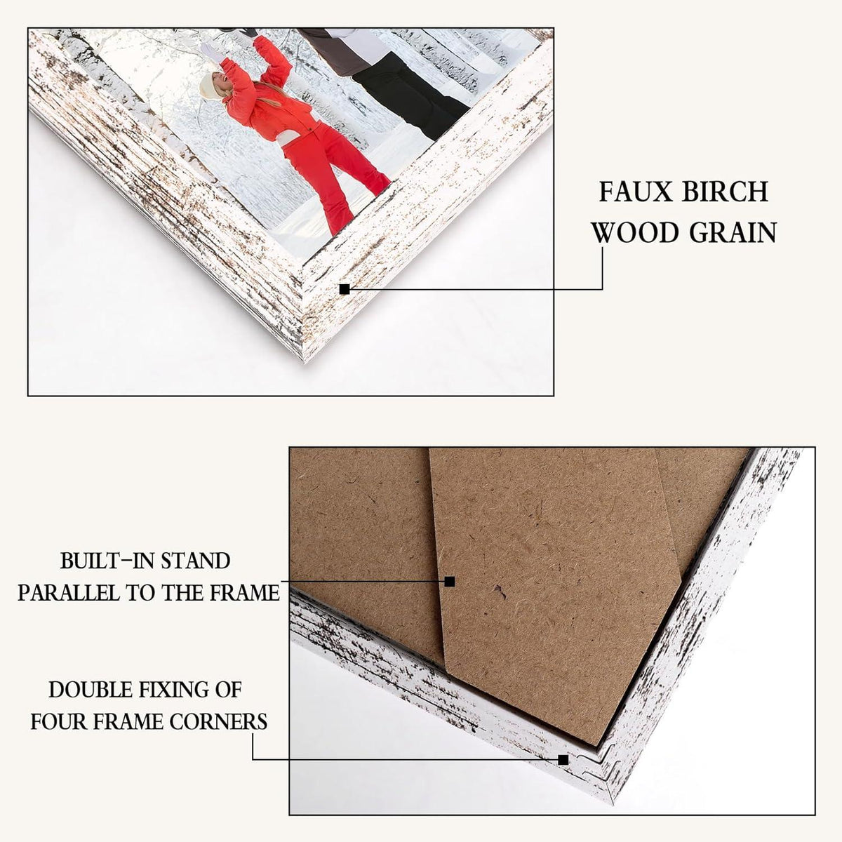18er-Set Bilderrahmen 13x18 cm Vintage-Weiß für Wand und Tisch