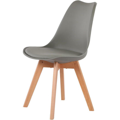 Rechteckiges Esszimmer-Set mit Tisch und 6 grauen Stühlen