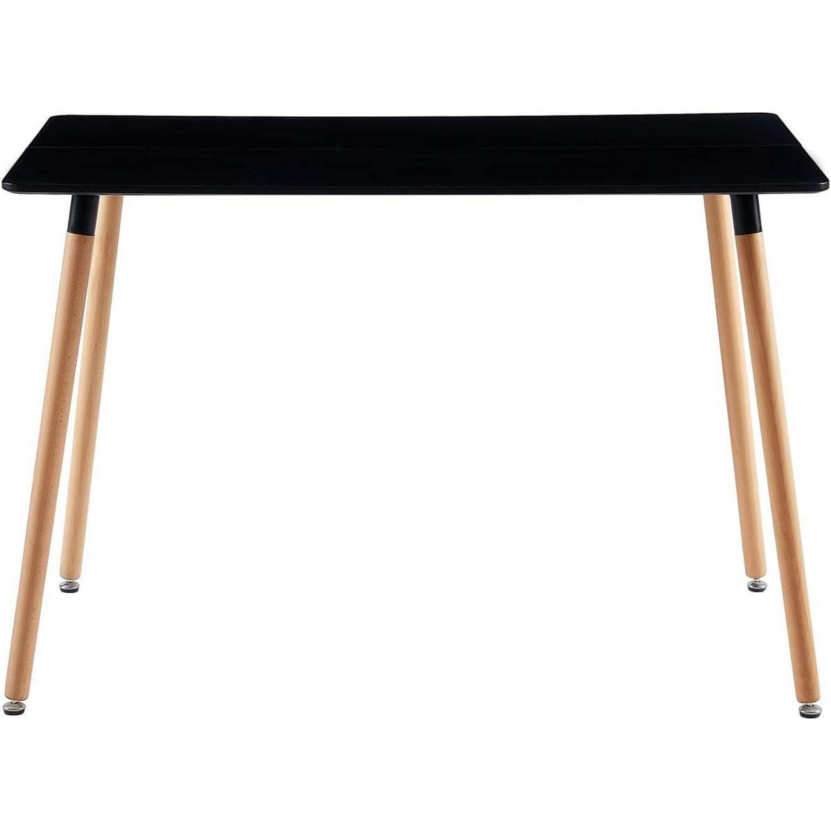Rechteckiges Esszimmer-Set mit Tisch und 4 Stühlen, Schwarz