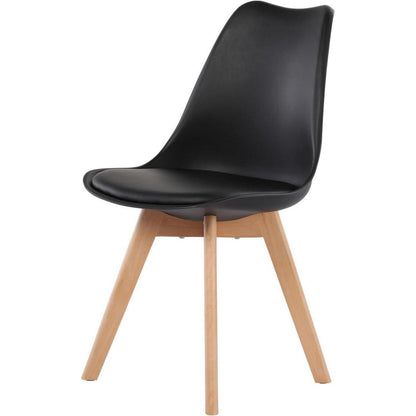 Rechteckiges Esszimmer-Set mit Tisch und 4 Stühlen, Schwarz