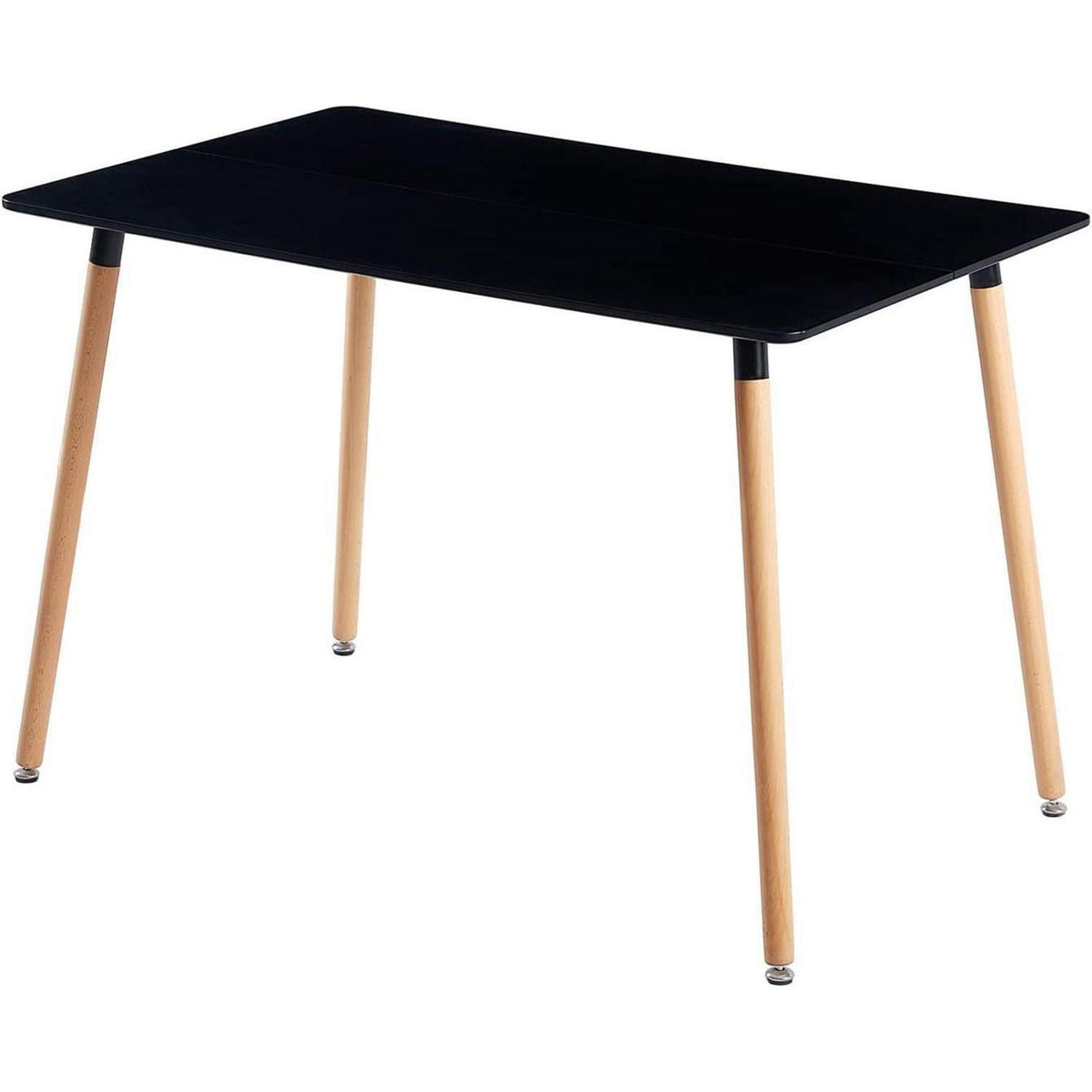 Rechteckiges Esszimmer-Set mit 6 Stühlen, Schwarz & Weiß