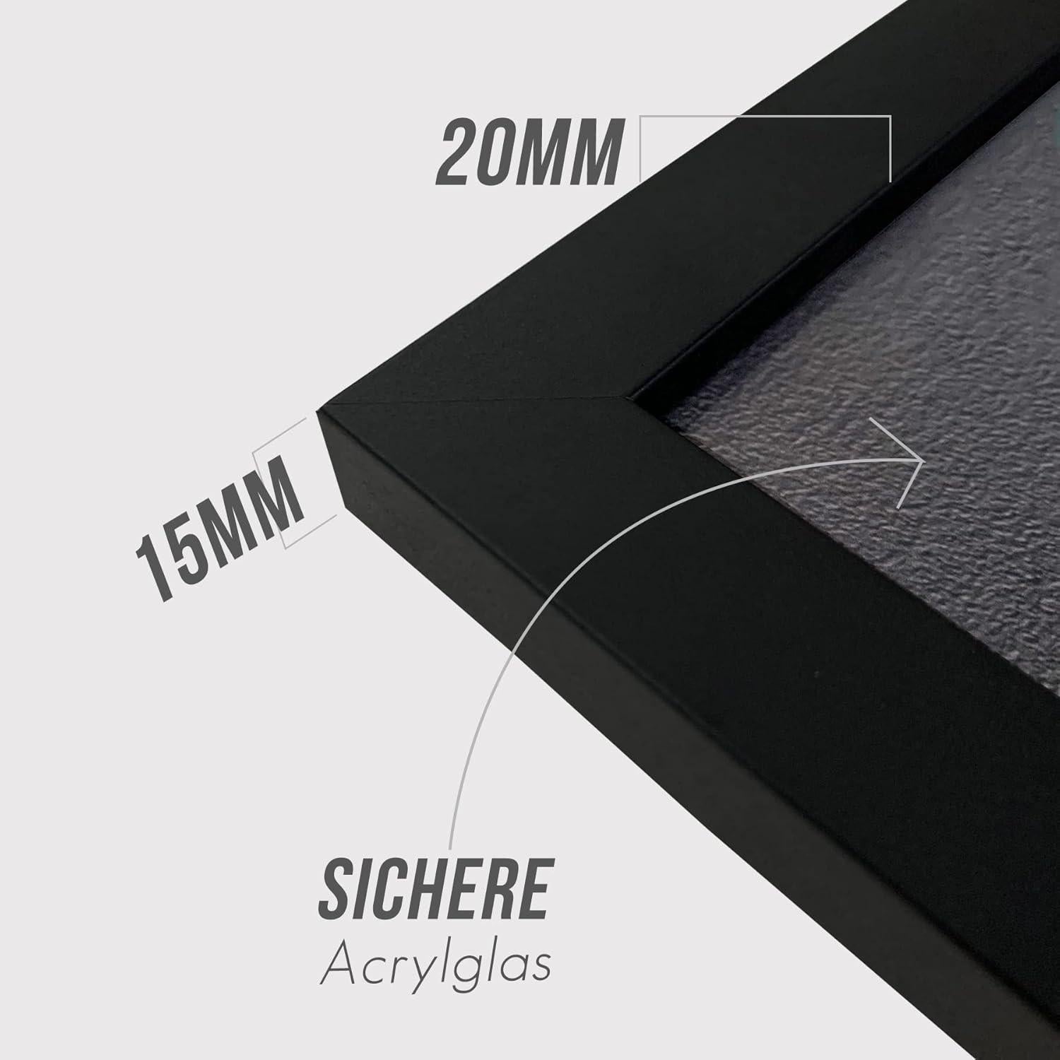Bilderrahmen 15x15cm Schwarz Holz Fotorahmen MDF Rahmen 3er Set