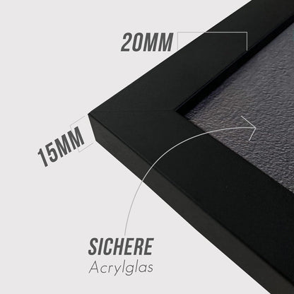 Bilderrahmen 15x15cm Schwarz Holz Fotorahmen MDF Rahmen 3er Set