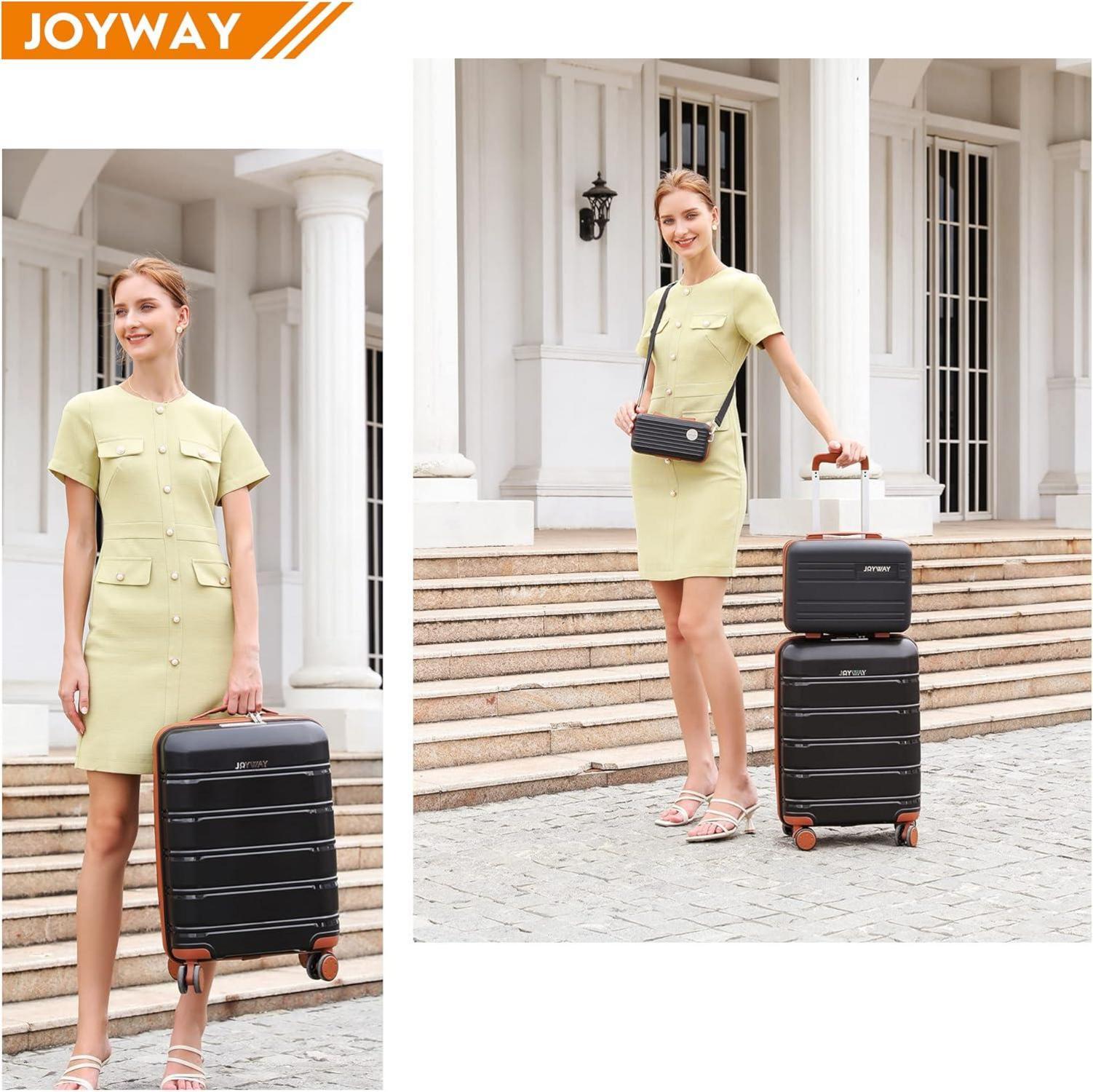 Joyway Kofferset 5tlg Hartschale 4 Rollen TSA-Schloss Kosmetikkoffer Tragbare