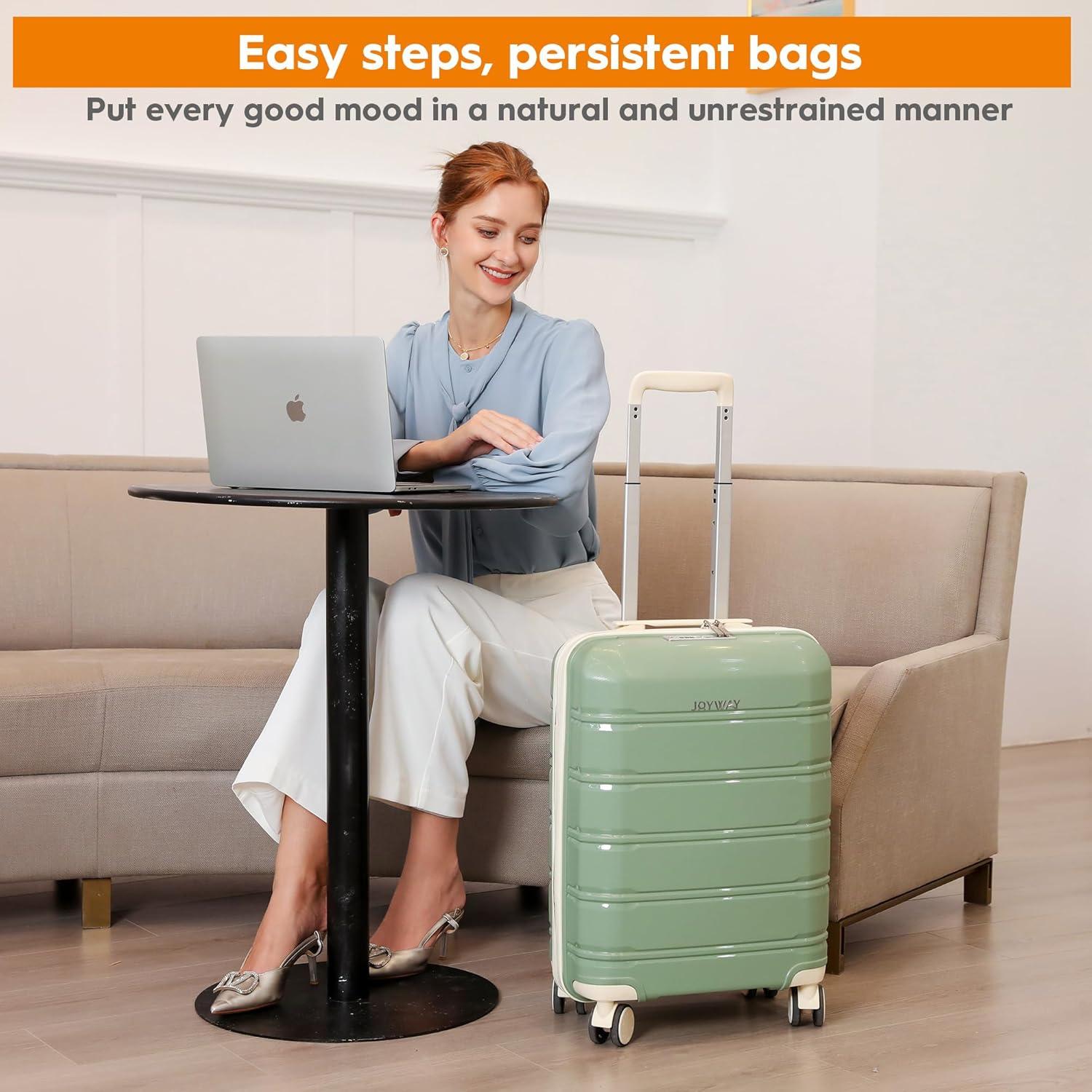 Joyway Kofferset 3-teilig Hartschale TSA-Schloss 4 Rollen Handgepäck-Set 3tlg