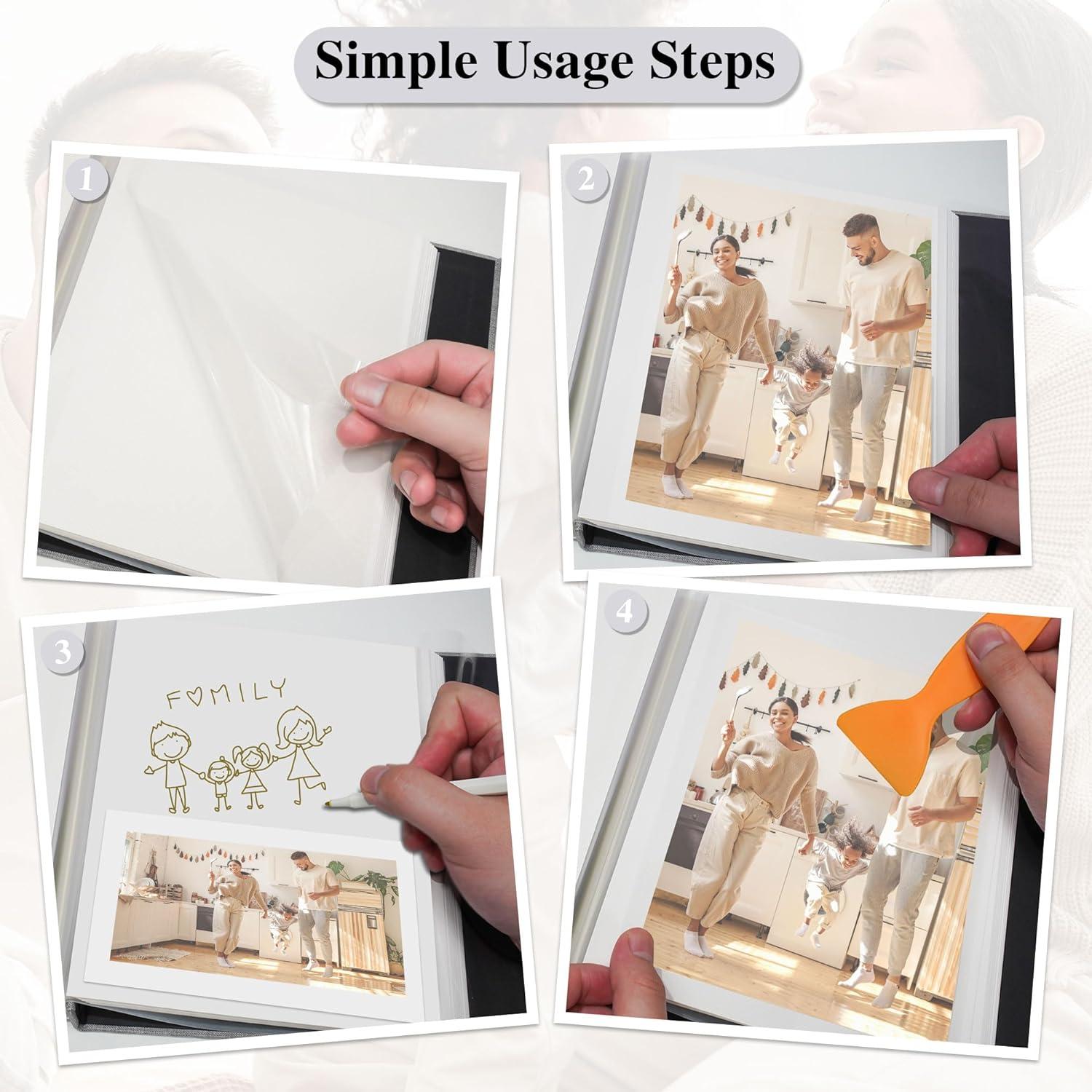 Selbstklebendes Fotoalbum 10x15 Leinen Album 40 Weiße Seiten Hochzeit