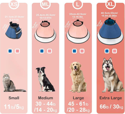 Verstellbare Halskrause Hund Leckschutz 360° Vision Weich