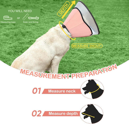 EvcgoX Halskrause Hund Leckschutz Weich 360° Vision PVC Pink L