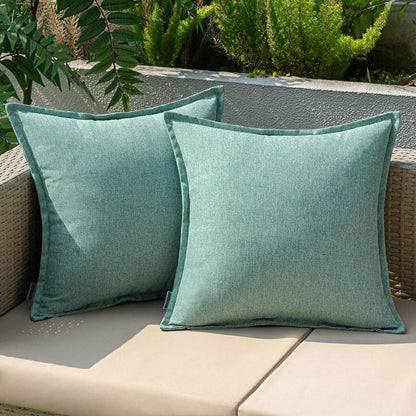 Outdoor Kissen 2er Set wasserdicht Deko 50x50 cm Cyan