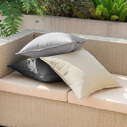 Wasserdichter Outdoor Kissenbezug 50x50cm 2er Set Grau