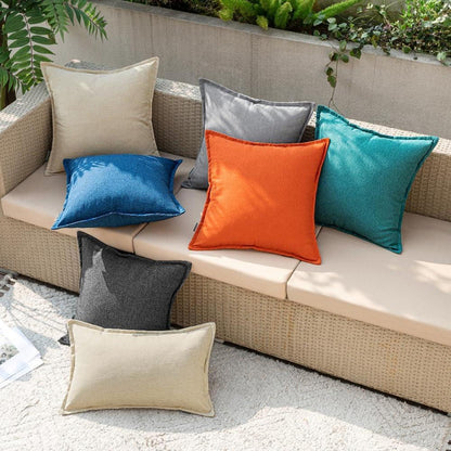 Outdoor Kissen wasserdicht Dekokissen 40x40 cm 2er Set Dunkelgrau