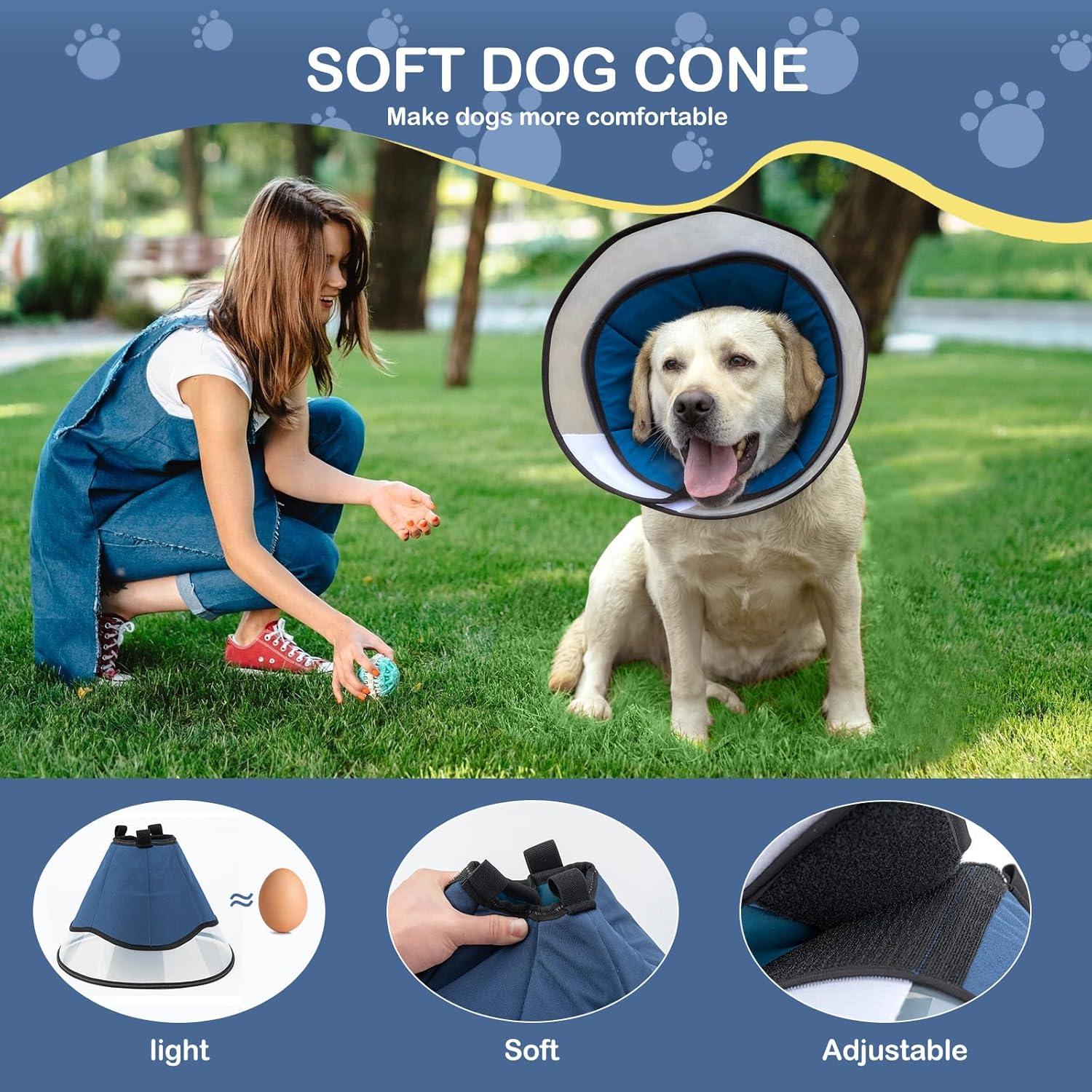 Halskrause Leckschutz Hundekragen Operation 360° Blau