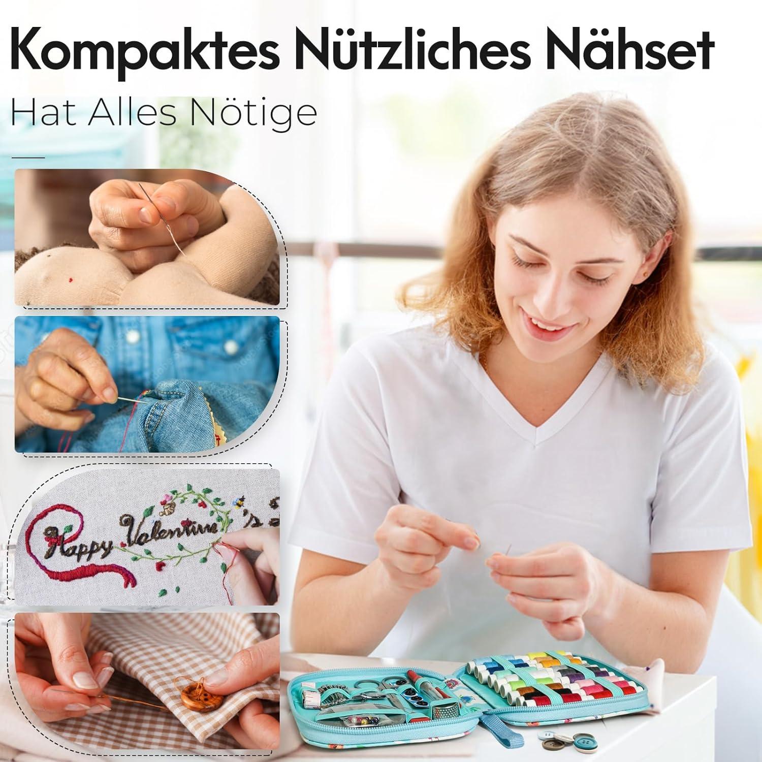 Nähset Nähzubehör Mini für Zuhause Reise Camping Notfall Nähetui
