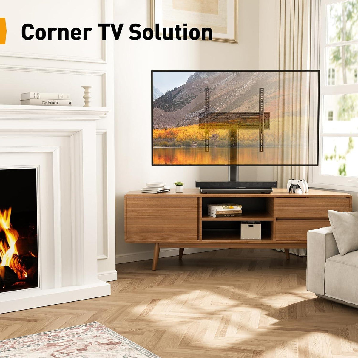 Schwenkbarer TV Standfuss für 24-55/60 Zoll Fernseher VESA 400x400 mm