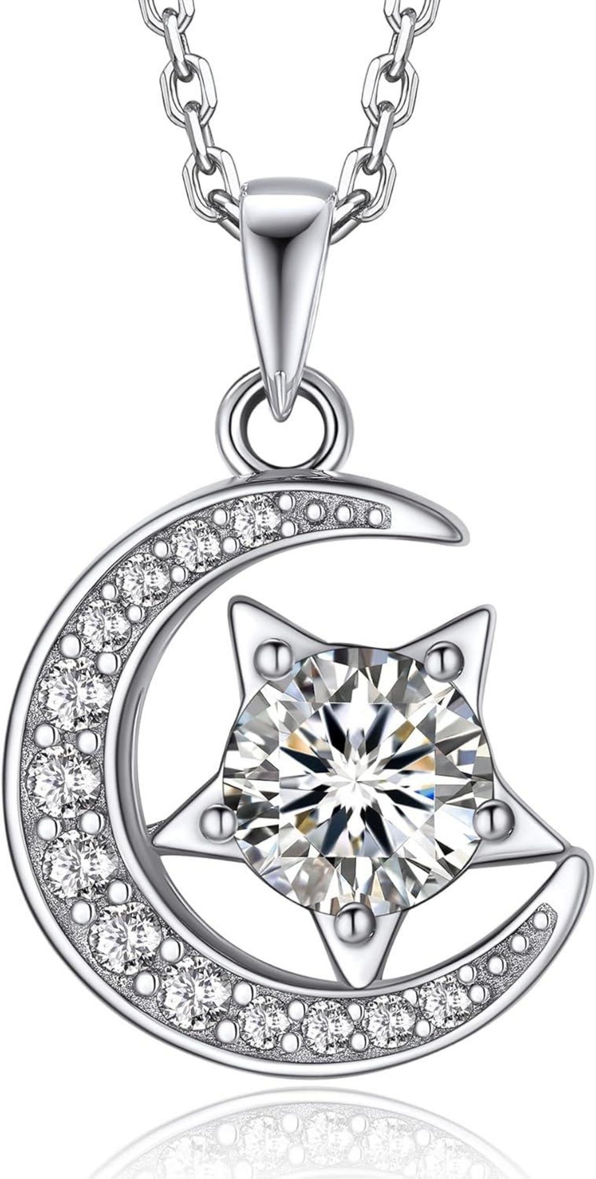 Moissanite Halskette 925 Silber 1/2 Karat Diamant Damen Solitär